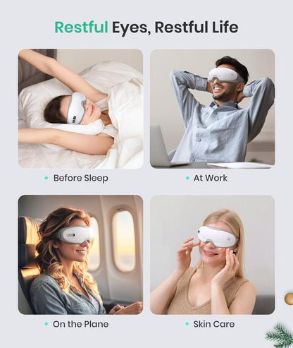 Restnature Eye Massager - Eye Massager with Heat Music, Birthday Gifts for Women Mom, Eye Care Relaxation Self Care Christmas Gifts for Women, Reduce Eye Strain