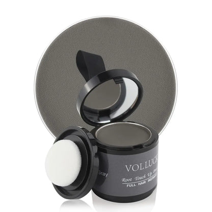 VOLLUCK Root Touch Up Powder for Gray Hair and Beard - 0.35 Ounce Hairline Filler for Women and Men, Hair Shadow Concealer for Bald Spots and Eyebrows, Dark Black