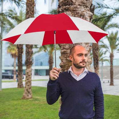 STROMBERGBRAND UMBRELLAS The Spectrum Popular Style 42" Automatic Open Compact Travel Umbrella for Rain, Wind & Sun, Sturdy Lightweight Small Portable Folding Umbrella for Men and Women Red/White