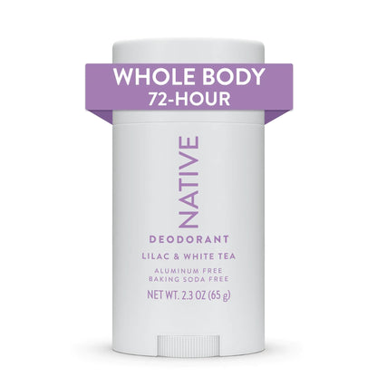 Native Whole Body Deodorant Stick Contains Naturally Derived Ingredients, Deodorant for Men and Women | 72 Hour Odor Protection, Aluminum Free with Coconut Oil and Shea Butter | Lilac & Tea Lilac & White Tea