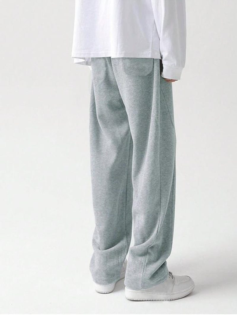 Drawstring Elastic Waist Baggy Sweatpants Y2K Loose Wide Leg Long Pants with Pocket