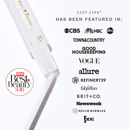 City Beauty City Lips Clear - Plumping Lip Gloss - Hydrate & Volumize - High Shine Lip Plumper - Hyaluronic Acid & Peptides Visibly Smooth Lip Wrinkles - Cruelty-Free