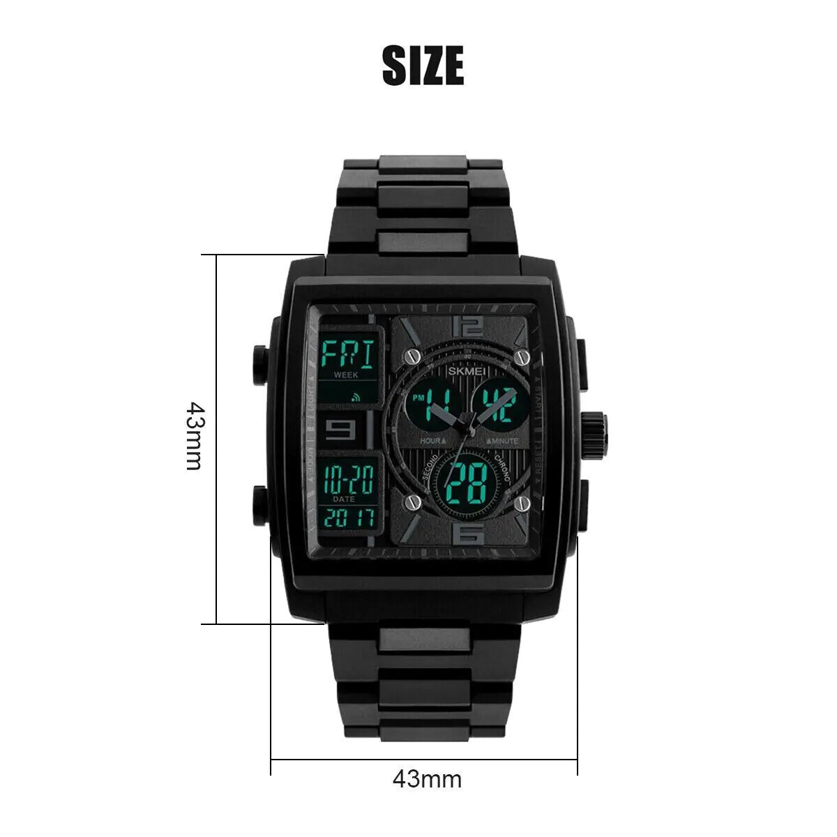 Chronograph Men's Digital Army Military Sport Quartz Analog Waterproof Watch US