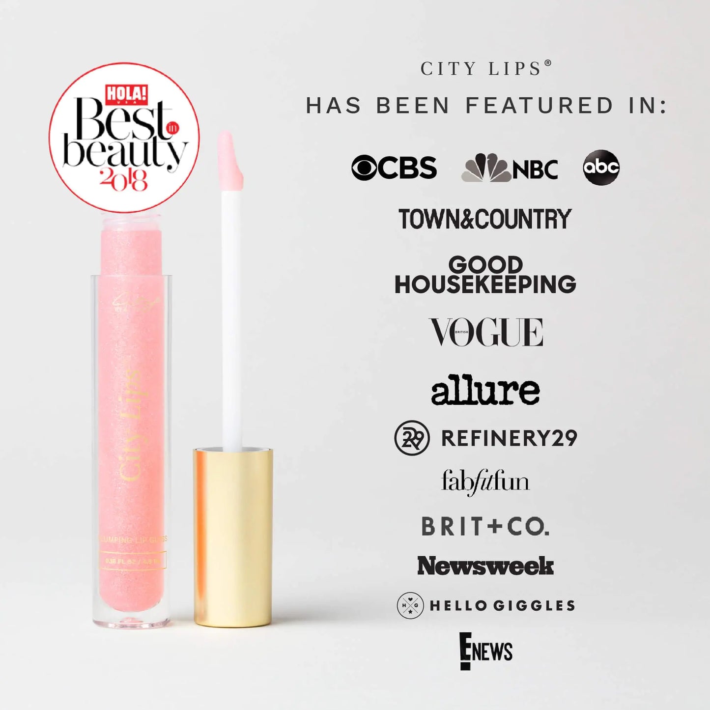 City Beauty City Lips Plumping Lip Gloss Nude - High-Shine Gloss for Fuller, Younger-Looking Lips | Hydrating & Smoothing Lip Treatment Hyaluronic Acid