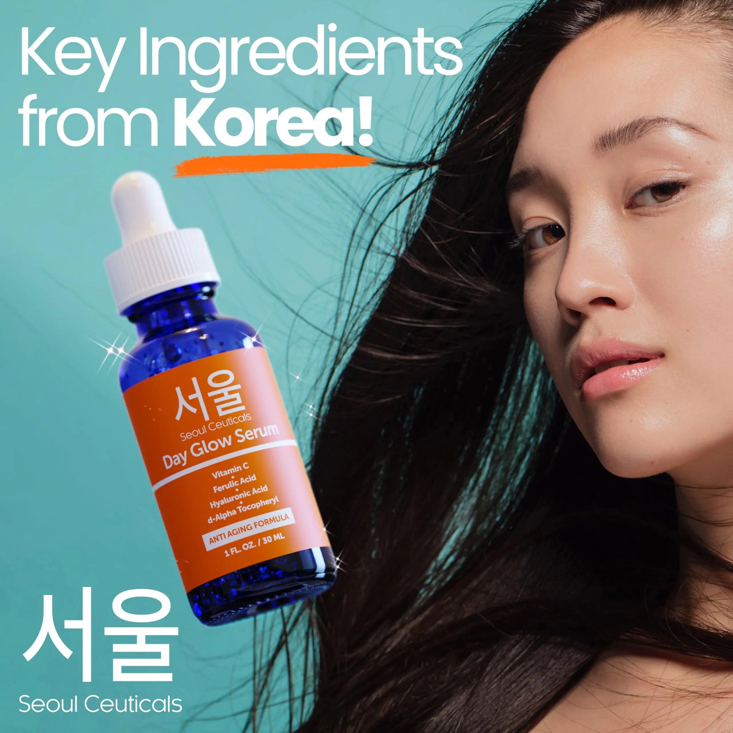 SeoulCeuticals Korean Skin Care 20% Vitamin C Hyaluronic Acid Serum + CE Ferulic Acid - Potent Anti Aging, Anti Wrinkle Korean Beauty 1oz 1 Fl Oz (Pack of 1)