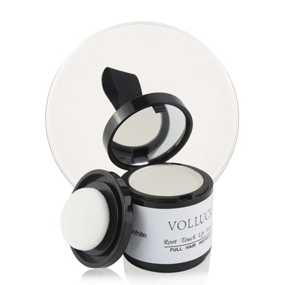 VOLLUCK Root Touch Up Powder for Gray Hair and Beard - 0.35 Ounce Hairline Filler for Women and Men, Hair Shadow Concealer for Bald Spots and Eyebrows, Dark Black