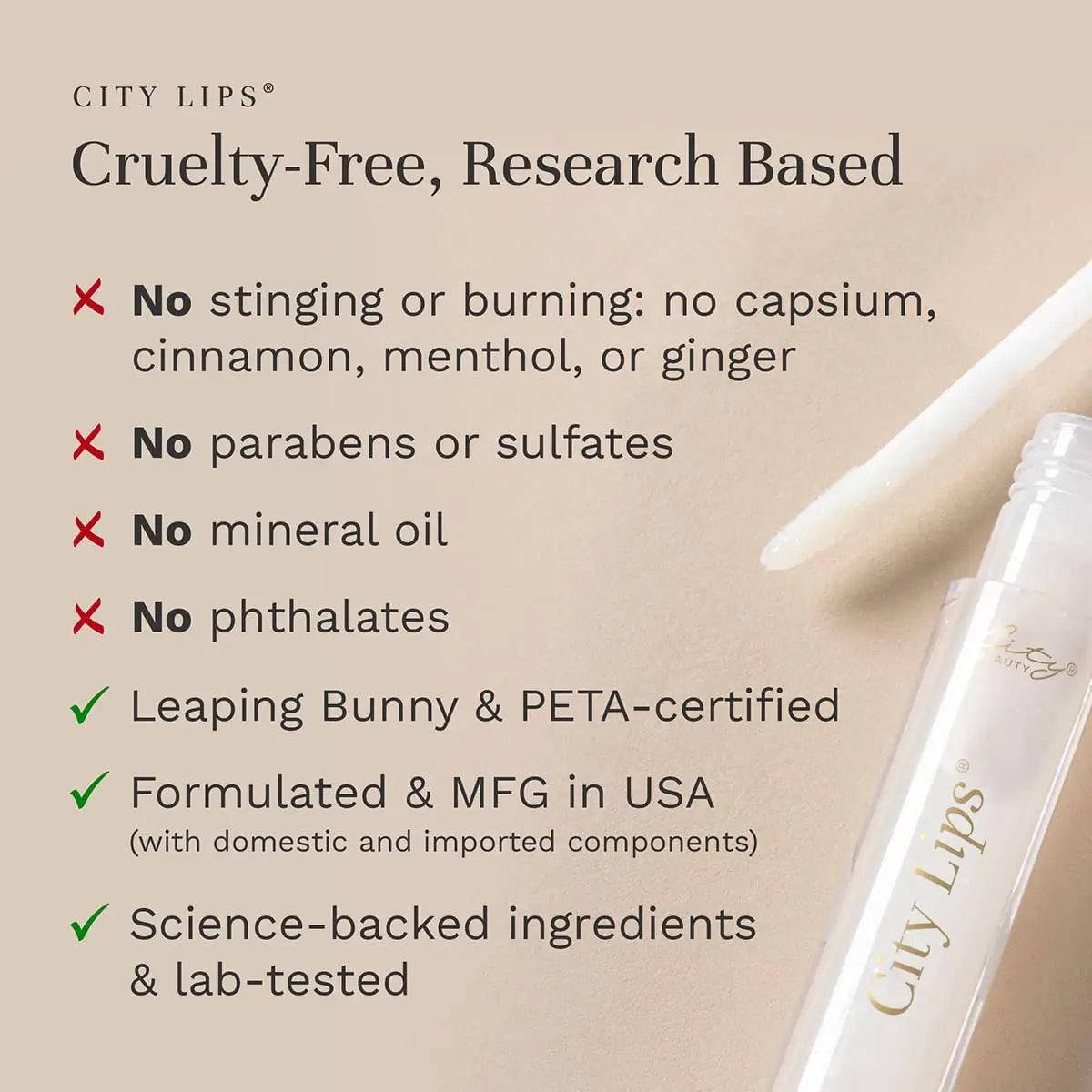 City Beauty City Lips Clear - Plumping Lip Gloss - Hydrate & Volumize - High Shine Lip Plumper - Hyaluronic Acid & Peptides Visibly Smooth Lip Wrinkles - Cruelty-Free