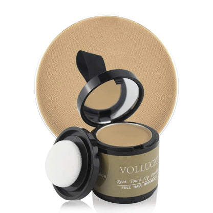 VOLLUCK Root Touch Up Powder for Gray Hair and Beard - 0.35 Ounce Hairline Filler for Women and Men, Hair Shadow Concealer for Bald Spots and Eyebrows, Dark Black