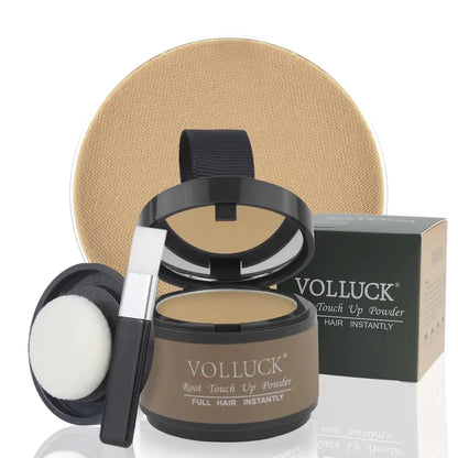 VOLLUCK Root Touch Up Powder for Gray Hair and Beard - 0.35 Ounce Hairline Filler for Women and Men, Hair Shadow Concealer for Bald Spots and Eyebrows, Dark Black