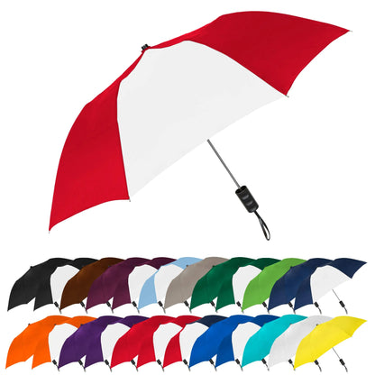 STROMBERGBRAND UMBRELLAS The Spectrum Popular Style 42" Automatic Open Compact Travel Umbrella for Rain, Wind & Sun, Sturdy Lightweight Small Portable Folding Umbrella for Men and Women Red/White