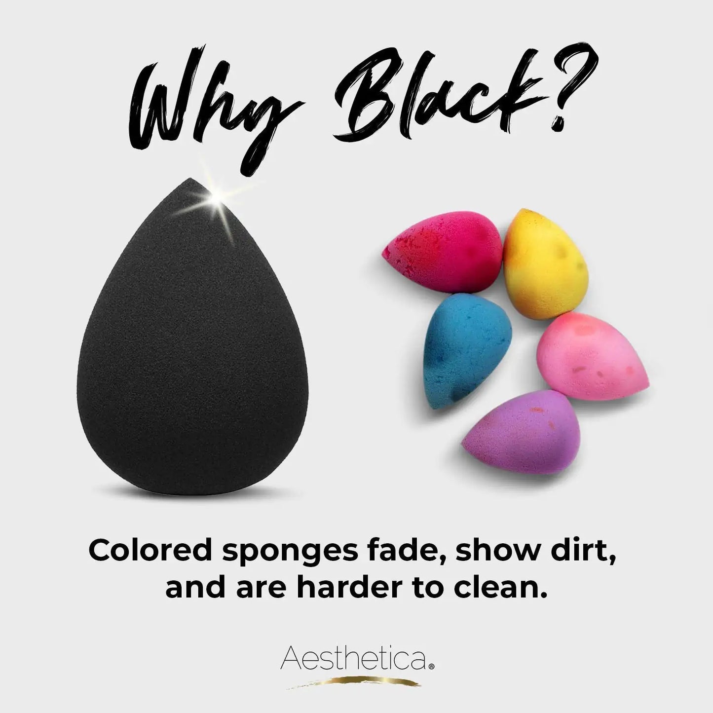 Aesthetica Cosmetics Beauty Sponge Blender - Latex Free and Vegan Makeup Sponge Blender - For Powder, Cream or Liquid Application - One Piece Make Up Sponge 1 Count (Pack of 1)