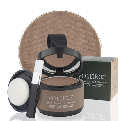 VOLLUCK Root Touch Up Powder for Gray Hair and Beard - 0.35 Ounce Hairline Filler for Women and Men, Hair Shadow Concealer for Bald Spots and Eyebrows, Dark Black