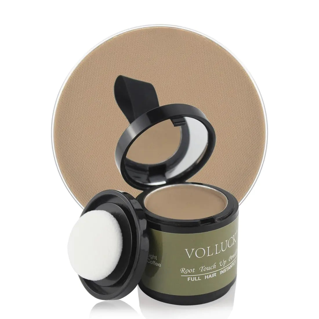 VOLLUCK Root Touch Up Powder for Gray Hair and Beard - 0.35 Ounce Hairline Filler for Women and Men, Hair Shadow Concealer for Bald Spots and Eyebrows, Dark Black