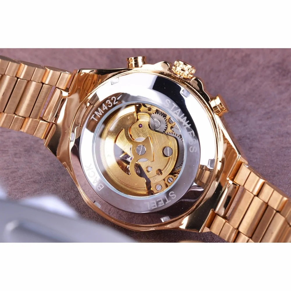 Men's Mechanical Sport Golden Watch