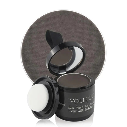 VOLLUCK Root Touch Up Powder for Gray Hair and Beard - 0.35 Ounce Hairline Filler for Women and Men, Hair Shadow Concealer for Bald Spots and Eyebrows, Dark Black