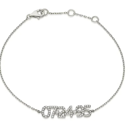 Custom 925 Silver Diamond Number Bracelet