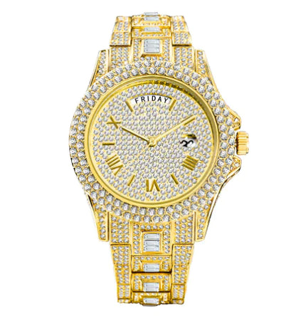 Men's Calendar Quartz  Diamond Watch