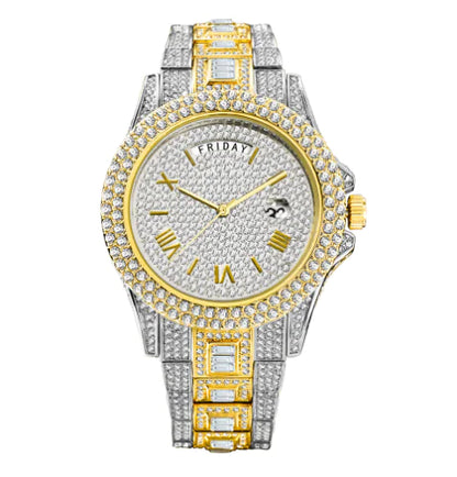 Men's Calendar Quartz  Diamond Watch