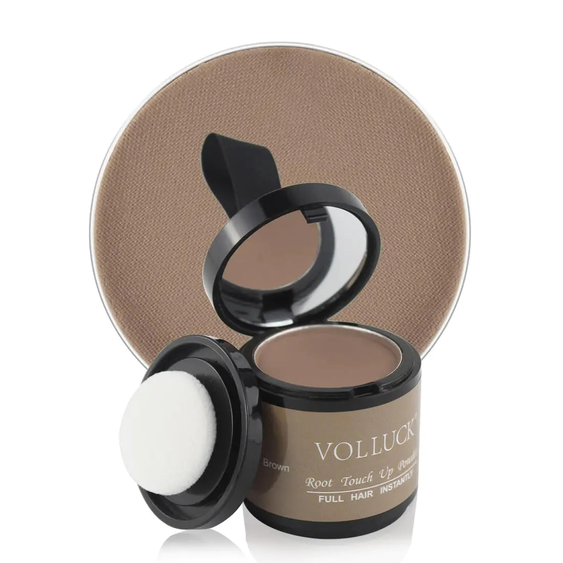 VOLLUCK Root Touch Up Powder for Gray Hair and Beard - 0.35 Ounce Hairline Filler for Women and Men, Hair Shadow Concealer for Bald Spots and Eyebrows, Dark Black