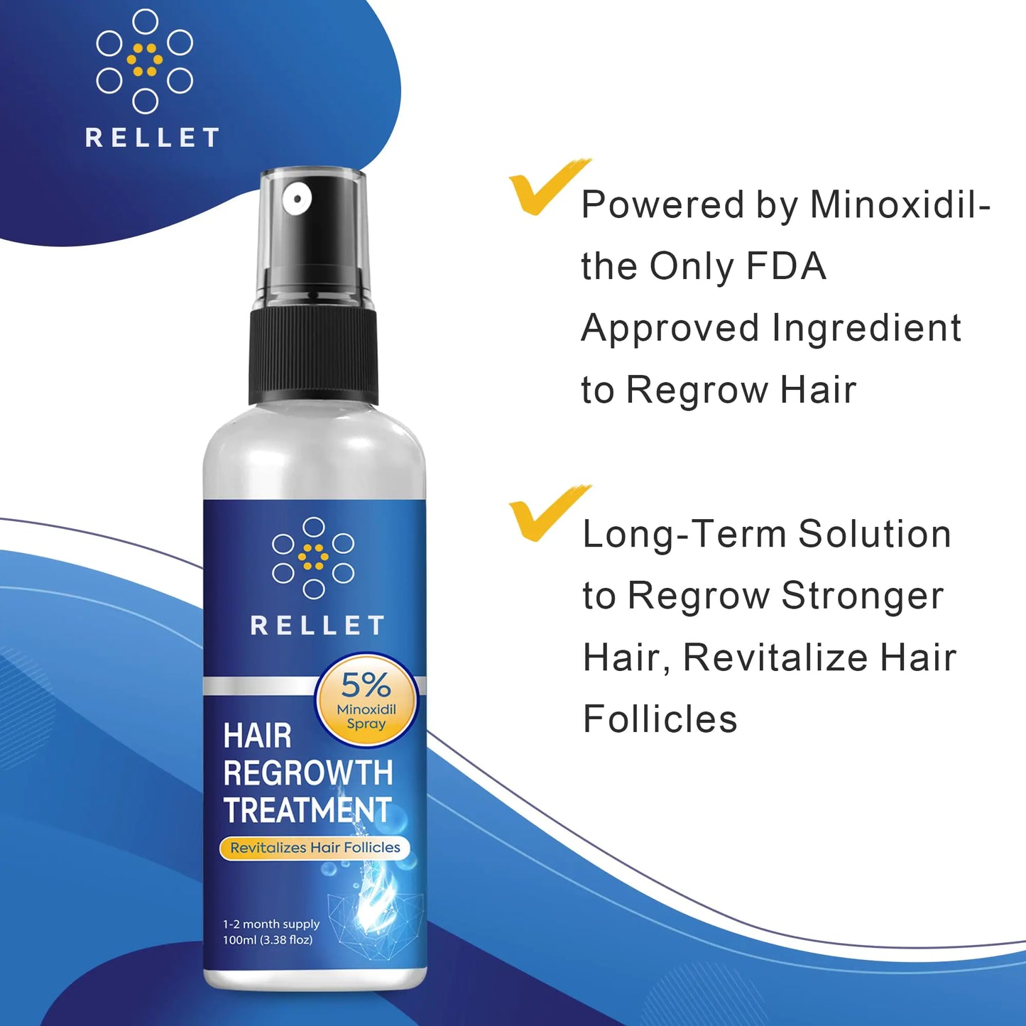 5% Minoxidil Hair Growth Spray For Men and Women 100Ml Hair Regrowth Treatment Serum For Stronger Thicker Longer Hair Help to Stop Thinning and loss hair 2 Month supply