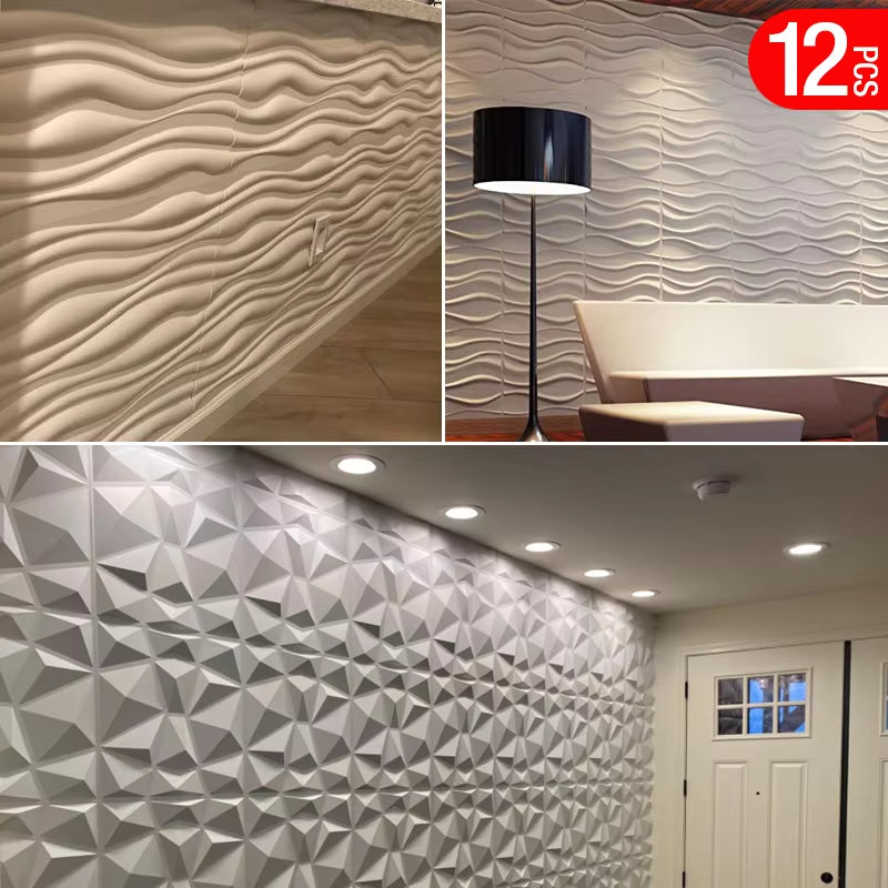 12P50Cm Wall Renovation House Renovation 3D Wall Panel Not Self-Adhesive 3D Wall Sticker Relief Art Ceramic Tile Mold Home Decor