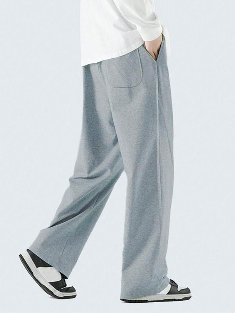 Drawstring Elastic Waist Baggy Sweatpants Y2K Loose Wide Leg Long Pants with Pocket