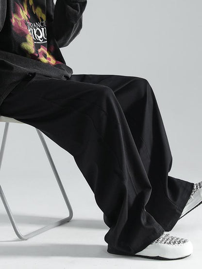 Drawstring Elastic Waist Baggy Sweatpants Y2K Loose Wide Leg Long Pants with Pocket