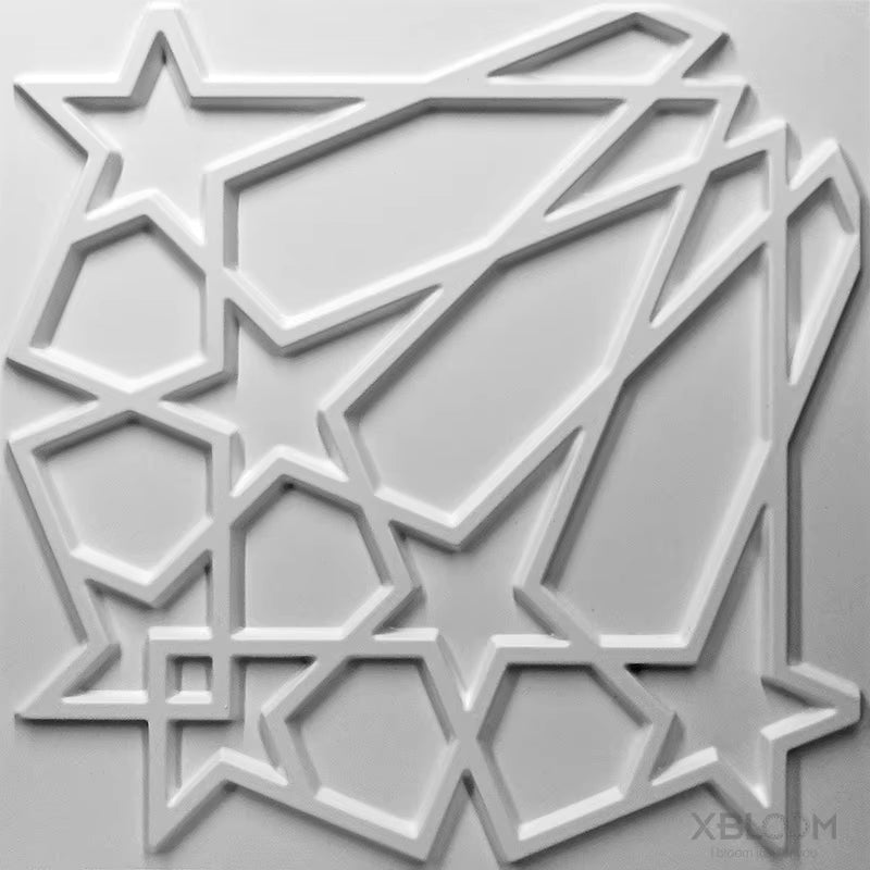 12Pcs 30Cm House Wall Renovation Geometric 3D Wall Panel Non-Self-Adhesive 3D Wall Sticker Room Bathroom Ceramic Tile Wallpaper