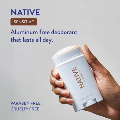 Native Sensitive Deodorant Contains Naturally Derived Ingredients, 72 Hour Odor Control | Deodorant for Women & Men, Aluminum Free with Baking Soda, Coconut Oil and Shea Butter, Coconut & Vanilla