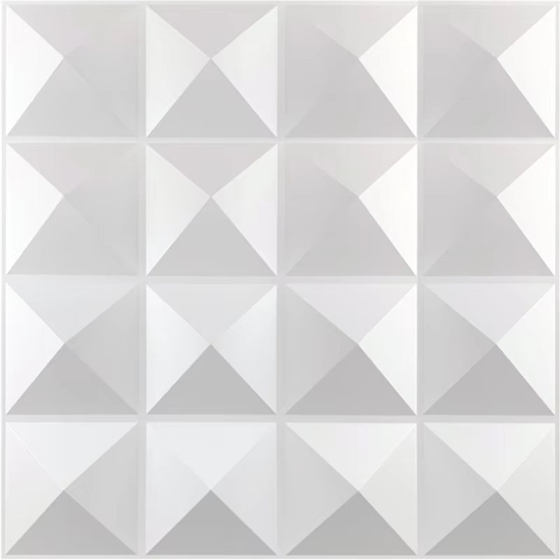 12Pcs 30Cm House Wall Renovation Geometric 3D Wall Panel Non-Self-Adhesive 3D Wall Sticker Room Bathroom Ceramic Tile Wallpaper