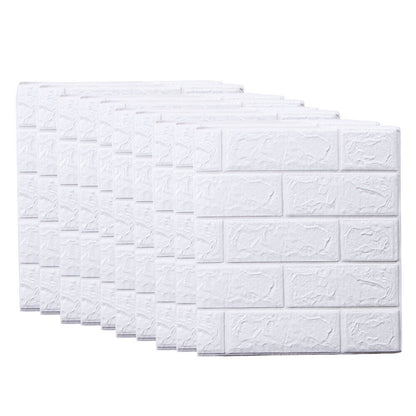 10 Pcs 3D Tile Brick Wall Sticker Self-Adhesive Foam Panel Wallpaper 38*35