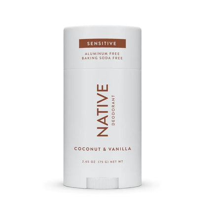 Native Sensitive Deodorant Contains Naturally Derived Ingredients, 72 Hour Odor Control | Deodorant for Women & Men, Aluminum Free with Baking Soda, Coconut Oil and Shea Butter, Coconut & Vanilla