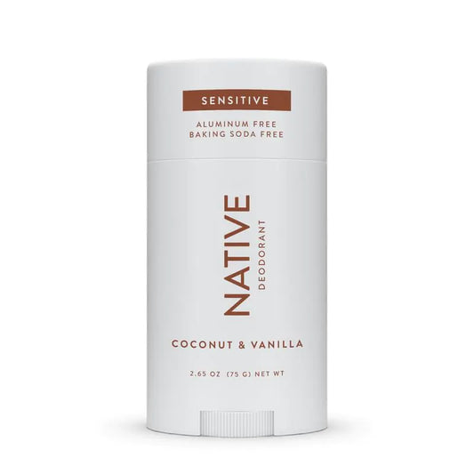 Native Sensitive Deodorant Contains Naturally Derived Ingredients, 72 Hour Odor Control | Deodorant for Women & Men, Aluminum Free with Baking Soda, Coconut Oil and Shea Butter, Coconut & Vanilla