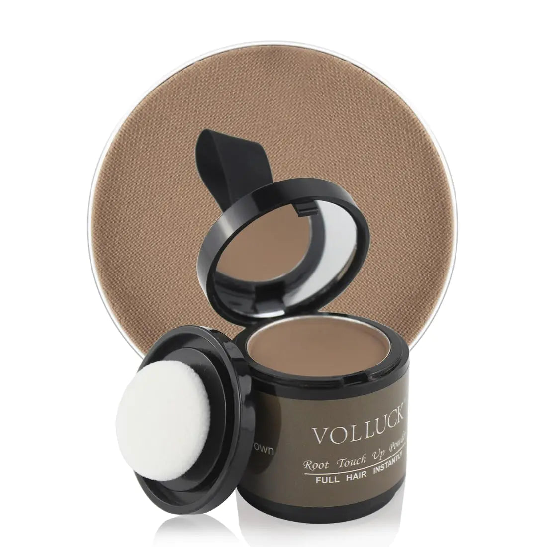 VOLLUCK Root Touch Up Powder for Gray Hair and Beard - 0.35 Ounce Hairline Filler for Women and Men, Hair Shadow Concealer for Bald Spots and Eyebrows, Dark Black