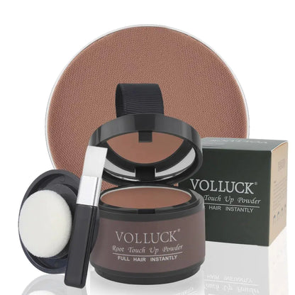 VOLLUCK Root Touch Up Powder for Gray Hair and Beard - 0.35 Ounce Hairline Filler for Women and Men, Hair Shadow Concealer for Bald Spots and Eyebrows, Dark Black