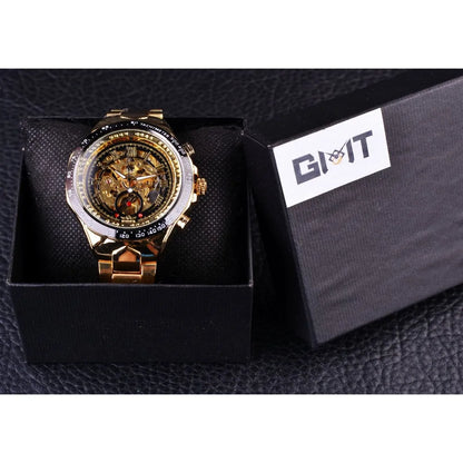 Men's Mechanical Sport Golden Watch