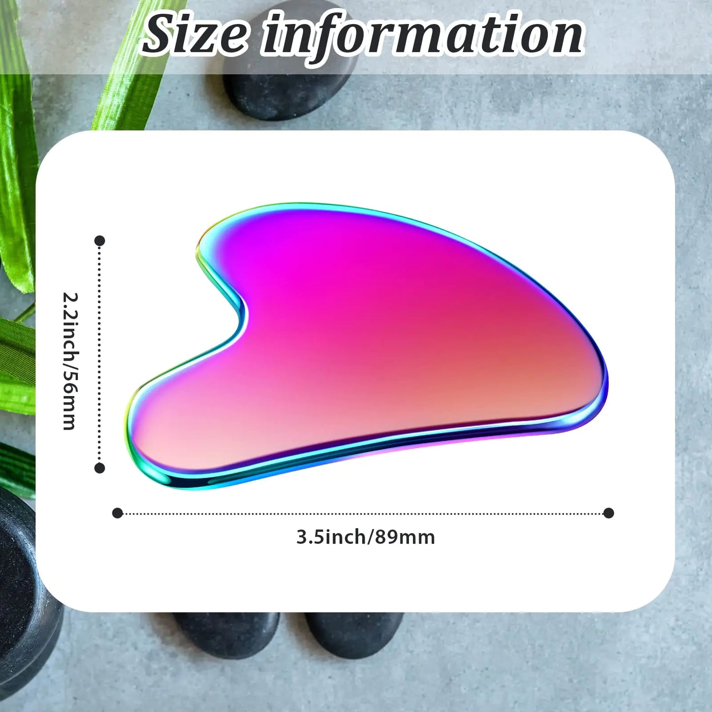 Nuanchu Stainless Steel Gua Sha Facial Tools Guasha for Face Metal Gua Sha Tighten Skin Massage Guasha Beauty Tool for Body Eyes Neck Massager with Travel Pouch Skin Care Gifts (Rainbow Color) Rainbow Color