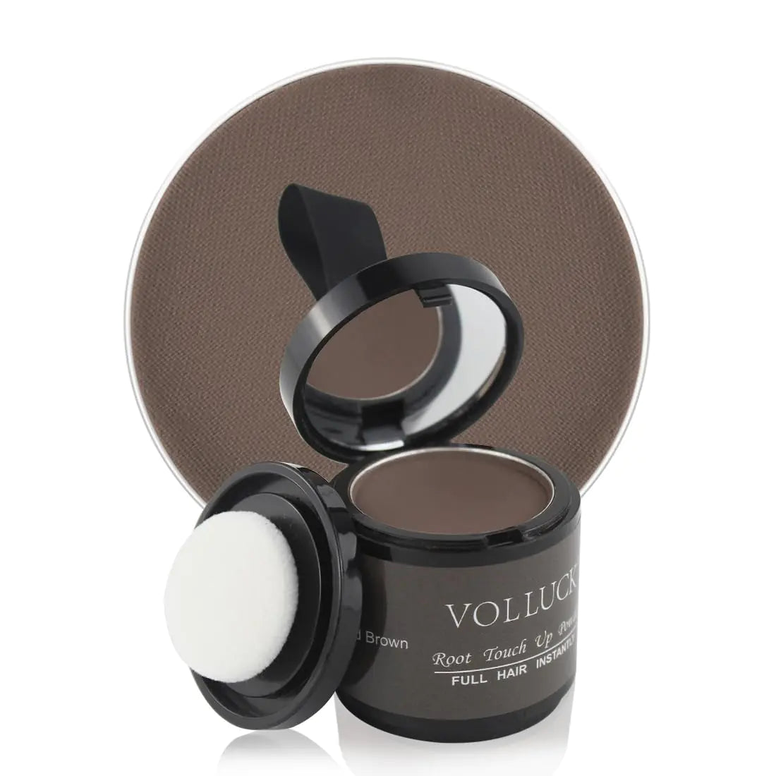 VOLLUCK Root Touch Up Powder for Gray Hair and Beard - 0.35 Ounce Hairline Filler for Women and Men, Hair Shadow Concealer for Bald Spots and Eyebrows, Dark Black