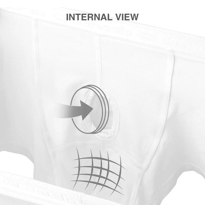 DAVID ARCHY Men's Underwear Micro Modal Dual Pouch Trunks Support Ball Pouch Bulge Enhancing Boxer Briefs for Men 4 Or 7 Pack White - 6.5" in 3 Pack Large