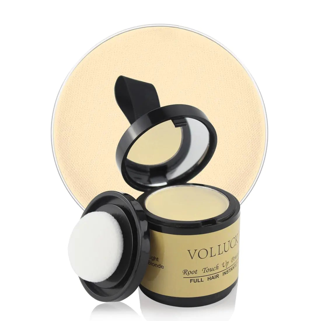 VOLLUCK Root Touch Up Powder for Gray Hair and Beard - 0.35 Ounce Hairline Filler for Women and Men, Hair Shadow Concealer for Bald Spots and Eyebrows, Dark Black