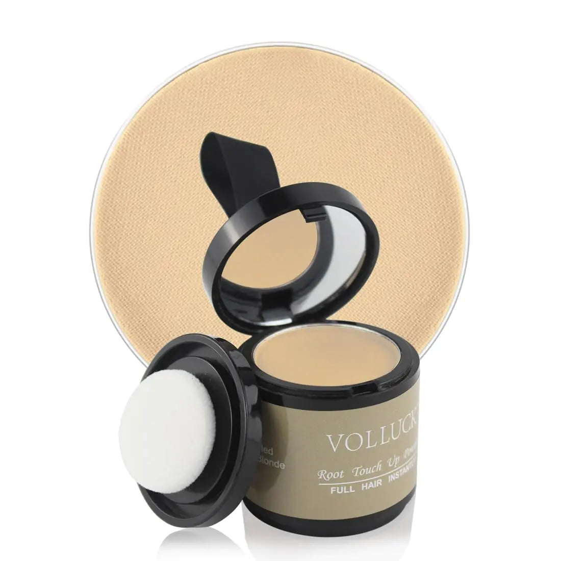 VOLLUCK Root Touch Up Powder for Gray Hair and Beard - 0.35 Ounce Hairline Filler for Women and Men, Hair Shadow Concealer for Bald Spots and Eyebrows, Dark Black