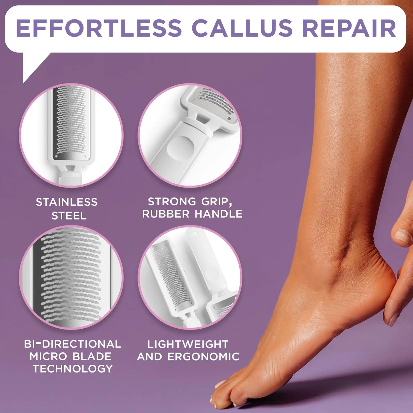 Lee Beauty Professional Callus Remover for Feet - Extra Strength Gel & Rasp Foot File Kit - Original Formula for Dead Skin Remover for Cracked Heels & Dry Skin-Pedicure Supplies for Smooth Foot - 8 Oz Foot File + Gel - 8 oz