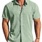 MAPICK Men's Linen Shirts Short Sleeve Button Down Casual Shirt Business Dress Clothing Beach Fashion Summer Tops 3X-Large Green